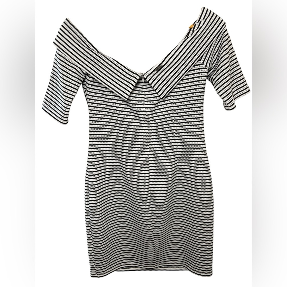Guess Black and White Striped Mini Dress - L NWT - Picture 4 of 8
